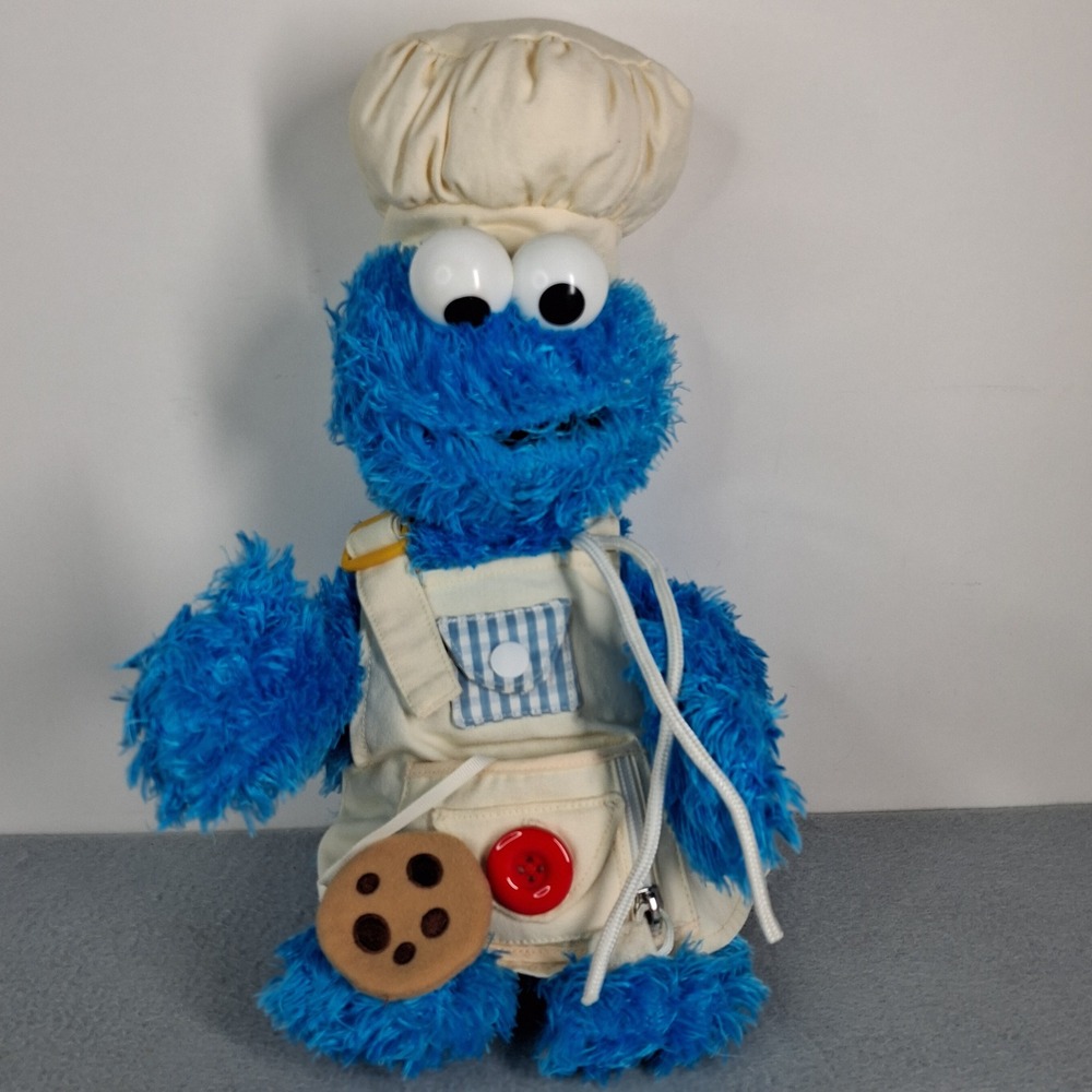 Gund Sesame Street Plush Chef Cookie Monster Dress Up Toy 15 Inch Muppets